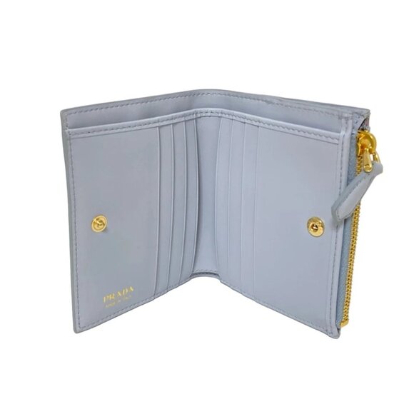 PRADA - Light Blue Multi Leather Bifold Wallet 525-071925 - Picture 3 of 5